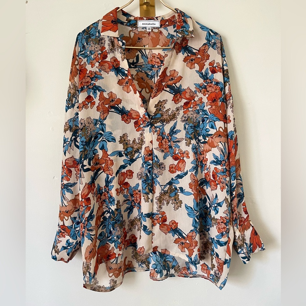 Annabelle Floral Bohemian Cottagecore blouse One size (check measurements)